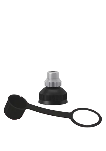 Set Drehtrinkverschluss & Verschlusskappe Schwarz-Silber/Schwarz