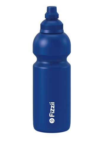 Fizzii Uni, 600 ml Kindertrinkflasche Blau, Verschluss: Blau mittel 287c