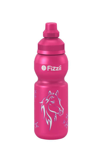 Fizzii Mini Pferd, 330 ml Kindertrinkflasche Pink, Verschluss: Pink