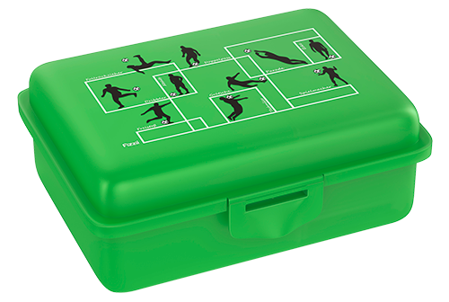 Fizzii Spielzüge Fußball, Lunchbox Grün mit Trennfach